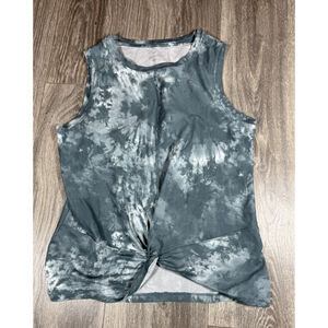 Freely Women's Tie-Dye Twist-Front Activewear Tank Top Small EUC